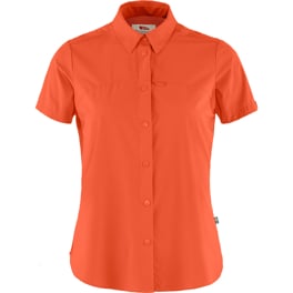 Fjällräven High Coast Lite Shirt SS W Women’s Shirts Orange, Red Main Front 49157